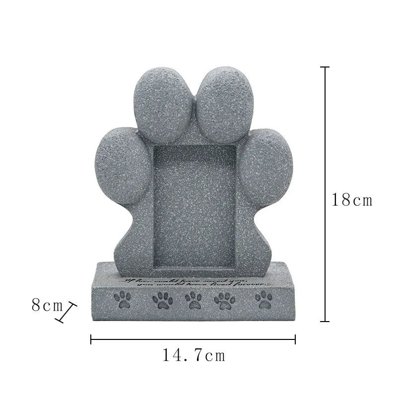Pet Memorial Stone With Photo Frame For Garden Graves