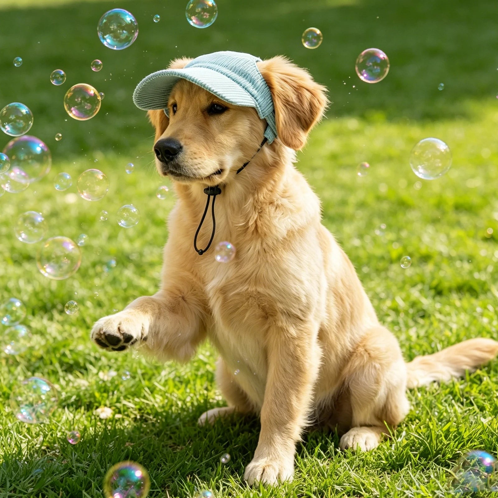 Corduroy Pet Baseball Cap with Ear Holes for Sun Protection