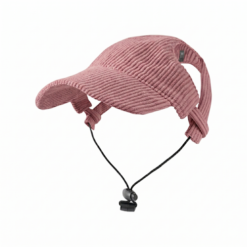 Corduroy Pet Baseball Cap with Ear Holes for Sun Protection