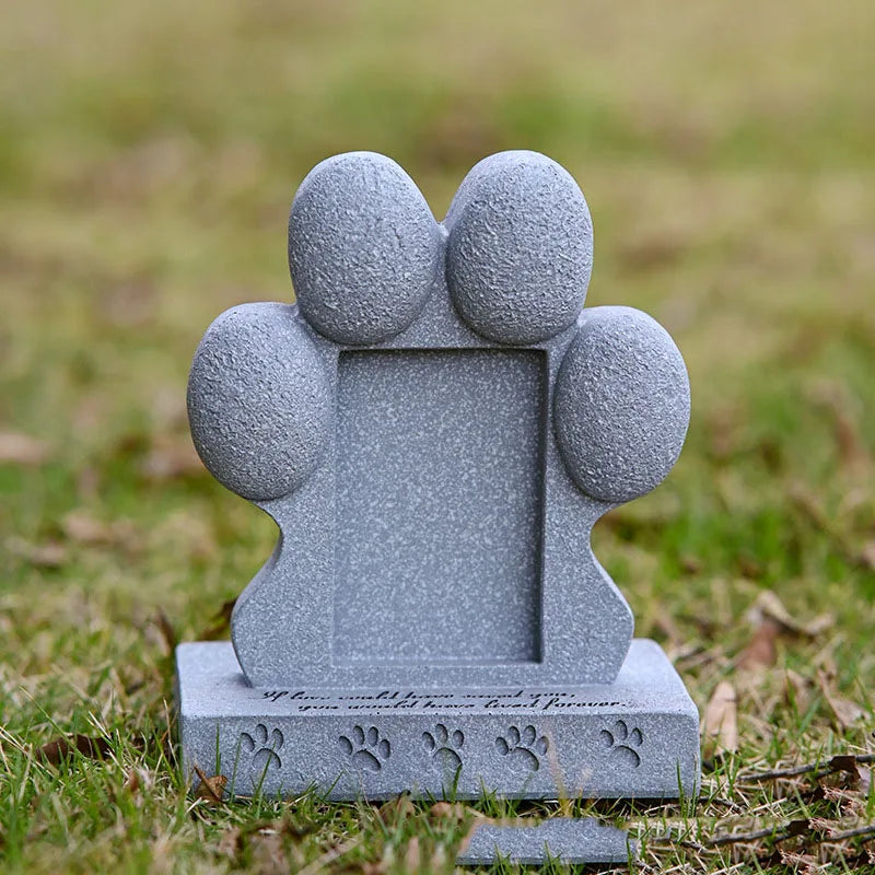 Pet Memorial Stone With Photo Frame For Garden Graves
