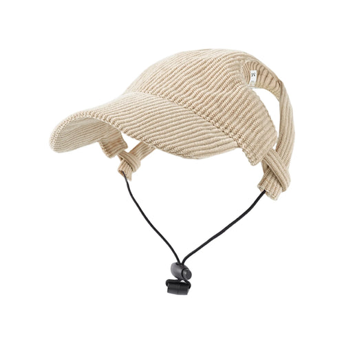 Corduroy Pet Baseball Cap with Ear Holes for Sun Protection
