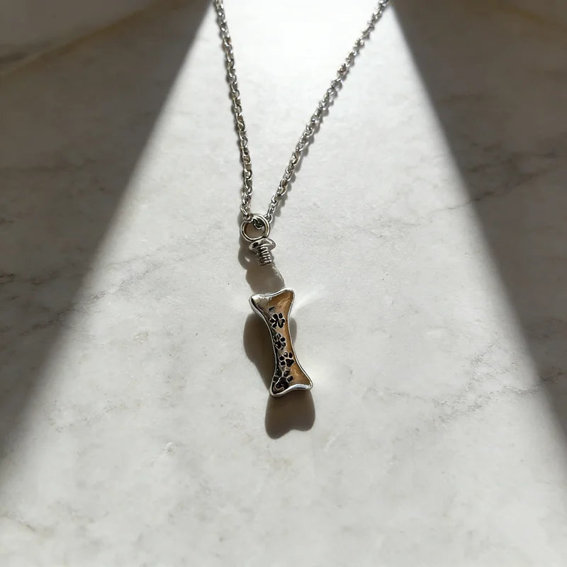 Pet Paw Print Cremation Urn Necklace Keepsake Pendant