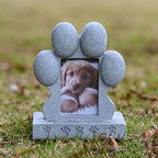 Pet Memorial Stone With Photo Frame For Garden Graves