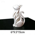 Modern 3D Printed Sitting Cat Sculpture Home Ornament