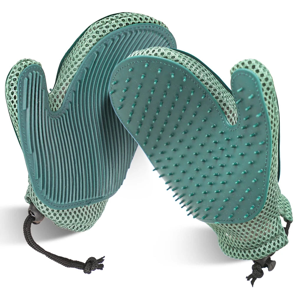 2-in-1 Pet Grooming Glove and Hair Remover Mitt